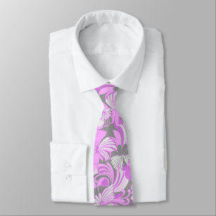 Hibiscus Jungle Floral Hawaiian Two-sided Printed Tie