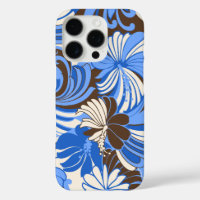 Hibiscus Jungle Hawaiian Blue and Brown