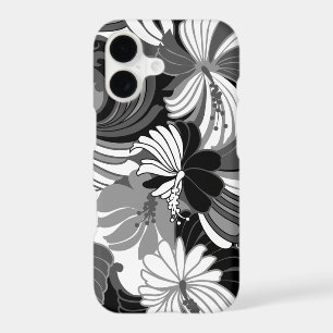 Hibiscus Jungle Hawaiian Tropical Floral Black