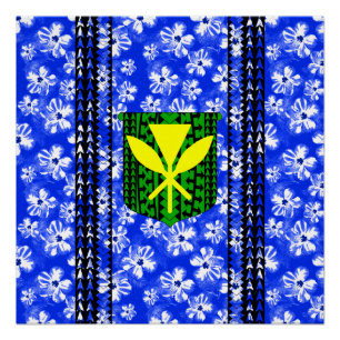 Hibiscus Kanaka Maoli Tribal Poster