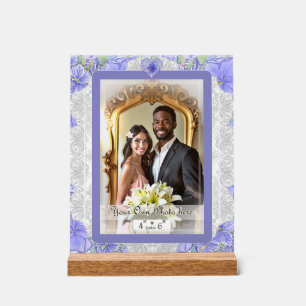 Hibiscus & lace BLUE Acrylic Sign