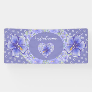 Hibiscus & lace BLUE Banner