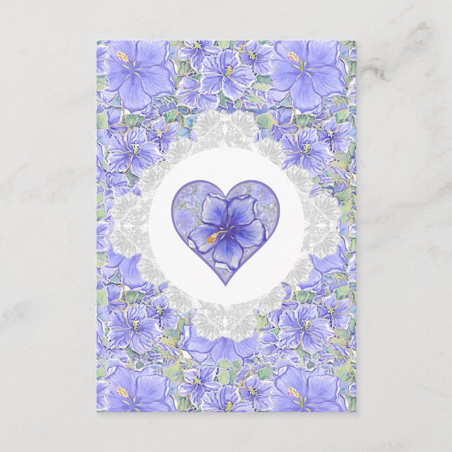 Hibiscus & lace BLUE Enclosure Card (Front)