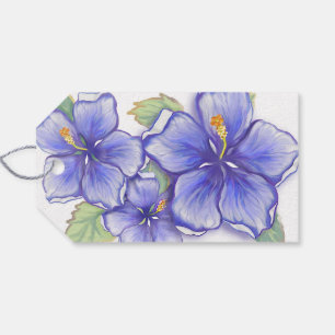 Hibiscus & lace BLUE Gift Tags