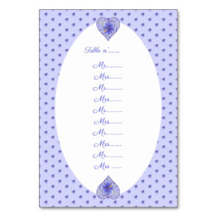 Hibiscus & lace BLUE Table Number