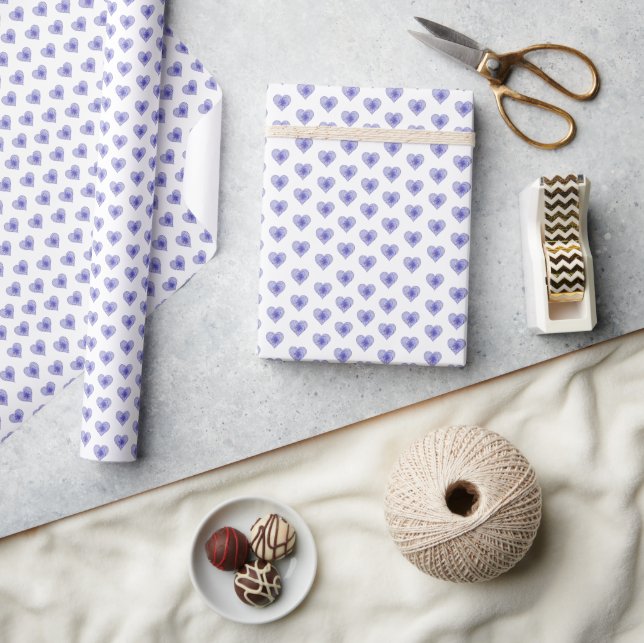 Hibiscus & lace BLUE Wrapping Paper (Crafts)