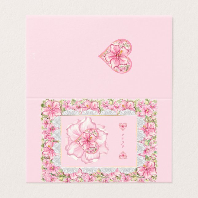 Hibiscus & lace PINK (Outside Unfolded)