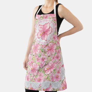 Hibiscus & lace PINK Apron