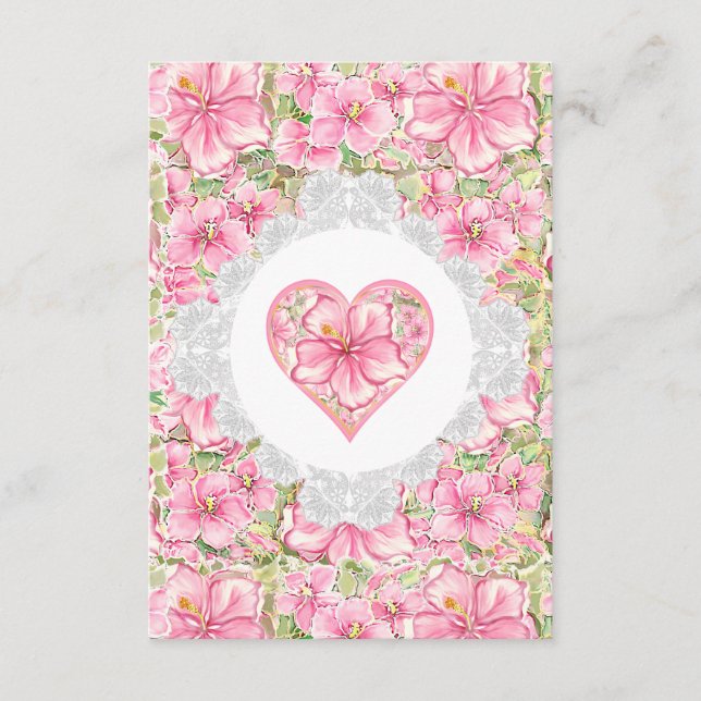 Hibiscus & lace PINK Enclosure Card (Front)