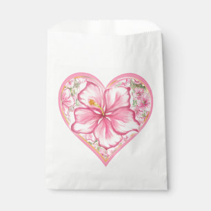Hibiscus & lace PINK Favour Bag