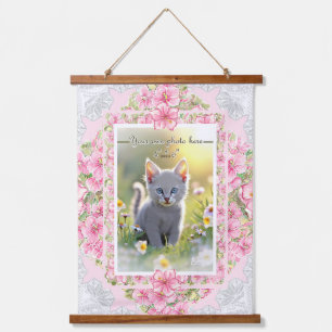 Hibiscus & lace PINK Hanging Tapestry