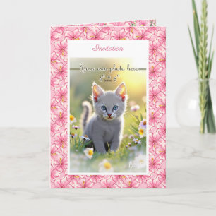 Hibiscus & lace PINK Invitation