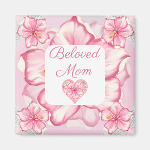 Hibiscus & lace PINK Magnet