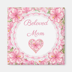 Hibiscus & lace PINK Magnet