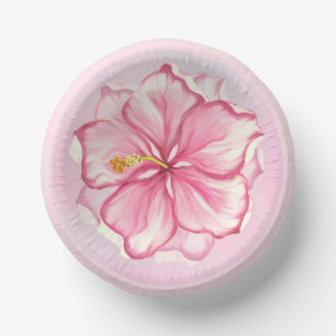 Hibiscus & lace PINK Paper Plate