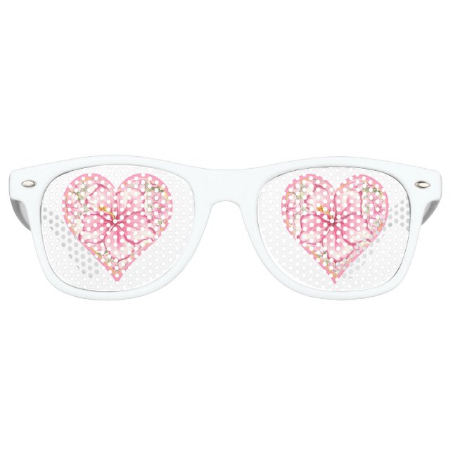 Hibiscus & lace PINK Retro Sunglasses (Front)
