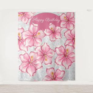 Hibiscus & lace PINK Tapestry