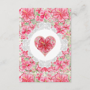 Hibiscus & lace RED Enclosure Card