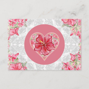 Hibiscus & lace RED Enclosure Card