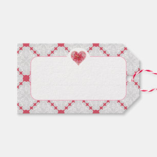 Hibiscus & lace RED Gift Tags