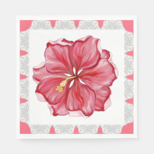 Hibiscus & lace RED Napkin