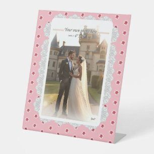 Hibiscus & lace RED Pedestal Sign