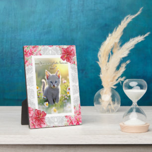 Hibiscus & lace RED Plaque