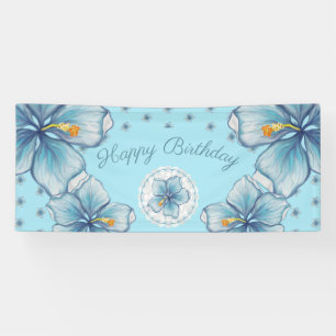 Hibiscus & lace TURQUOISE Banner