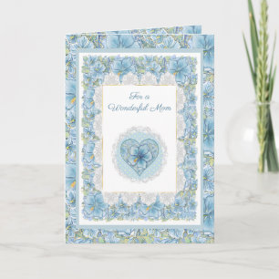 Hibiscus & lace TURQUOISE Card