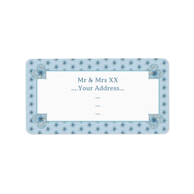 Hibiscus & lace TURQUOISE Label (Front)