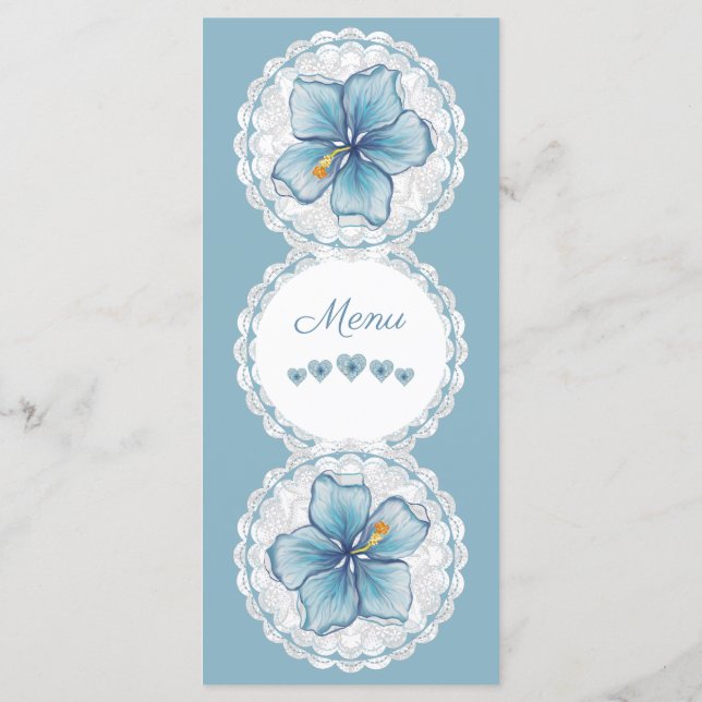 Hibiscus & lace TURQUOISE Menu (Back)