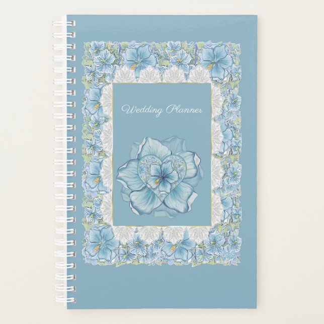 Hibiscus & lace TURQUOISE Planner (Front)