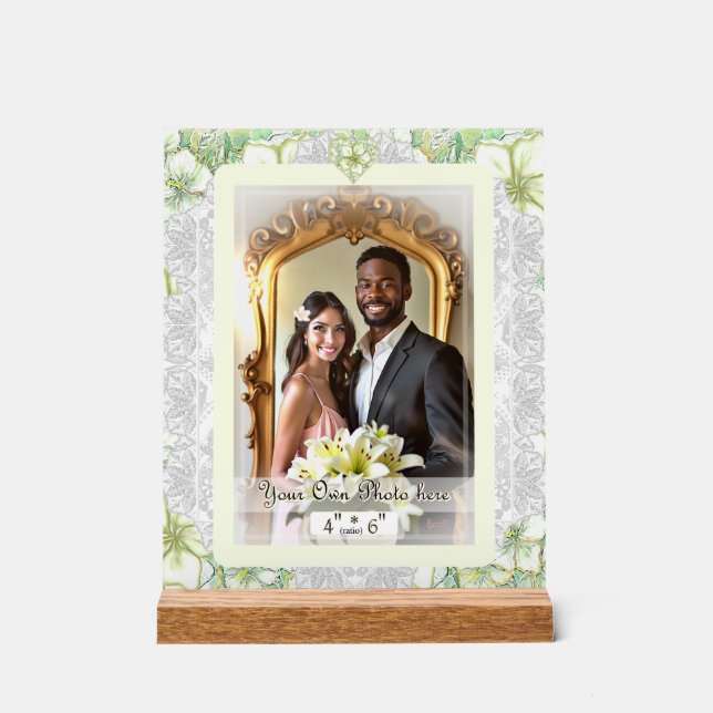 Hibiscus & lace WHITE Acrylic Sign (Front)