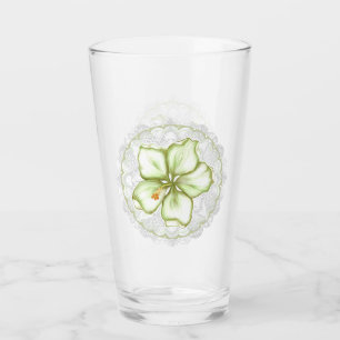 Hibiscus & lace WHITE Glass