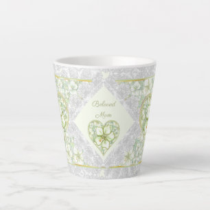 Hibiscus & lace WHITE Latte Mug