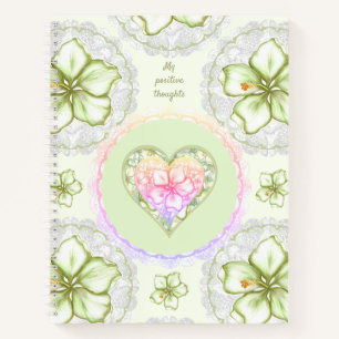 Hibiscus & lace WHITE Notebook