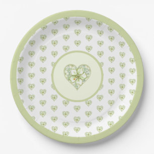 Hibiscus & lace WHITE Paper Plate
