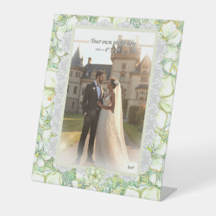 Hibiscus & lace WHITE Pedestal Sign