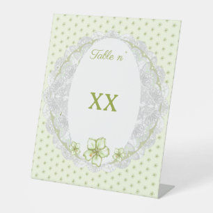 Hibiscus & lace WHITE Pedestal Sign