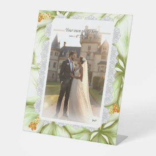 Hibiscus & lace WHITE Pedestal Sign