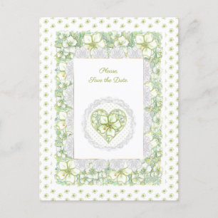 Hibiscus & lace WHITE Postcard