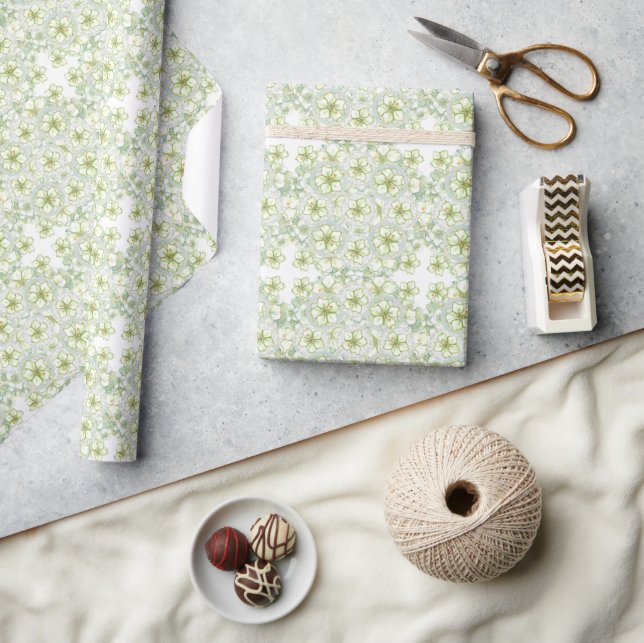 Hibiscus & lace WHITE Wrapping Paper (Crafts)
