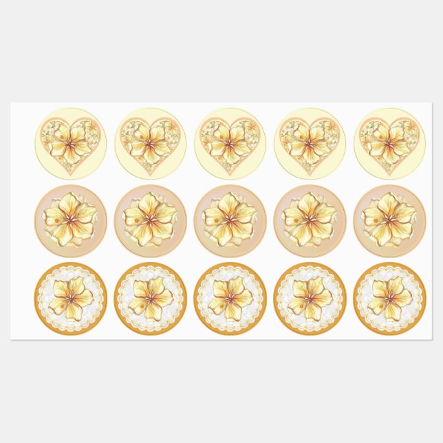 Hibiscus & lace YELLOW (Sheet)