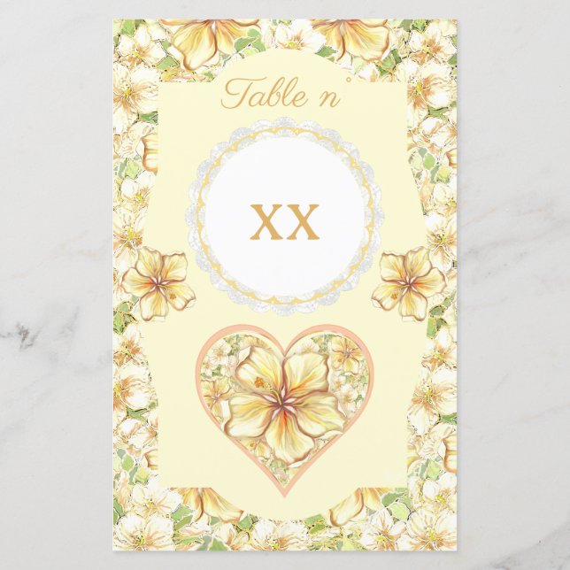 Hibiscus & lace YELLOW (Back)
