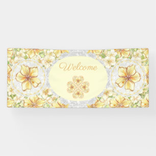 Hibiscus & lace YELLOW Banner