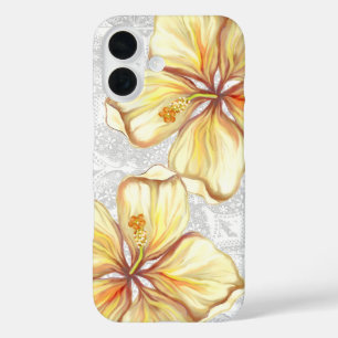 Hibiscus & lace YELLOW iPhone 16 Case