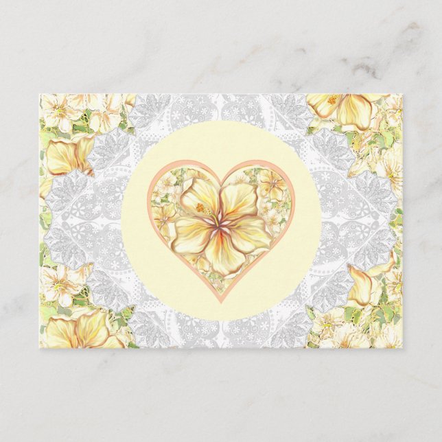 Hibiscus & lace YELLOW Enclosure Card (Front)