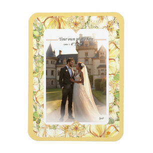 Hibiscus & lace YELLOW Magnet