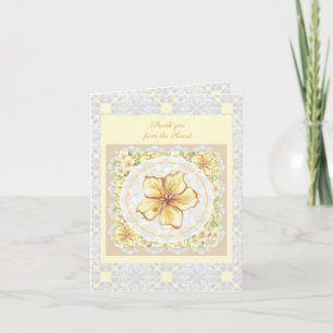 Hibiscus & lace YELLOW Note Card
