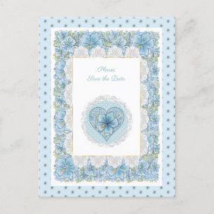 Hibiscus & lace YELLOW Postcard